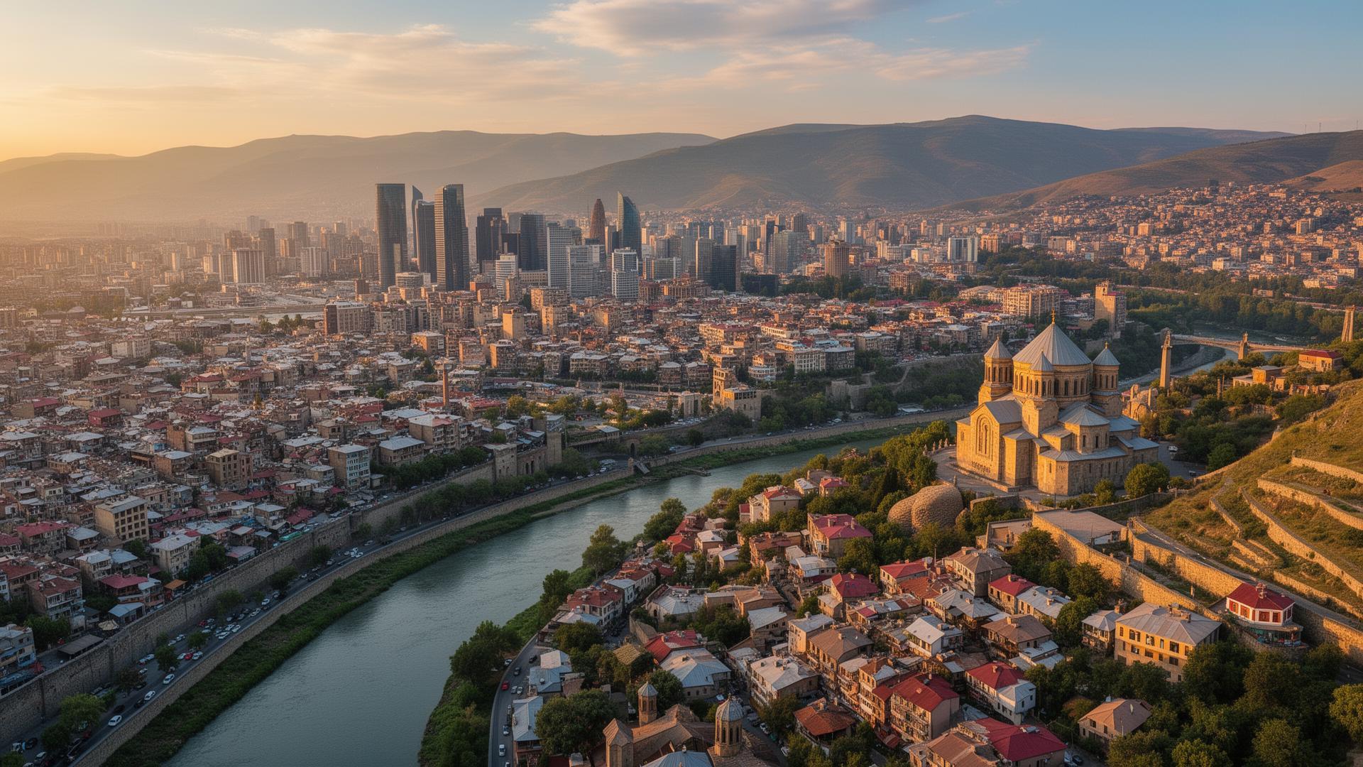 Tbilisi cityscape panorama